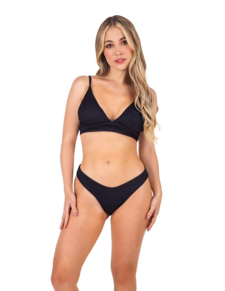 vestido de baño dos piezas negro juvenil