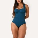 Vestido de baño enterizo control de abdomen levanta cola y copas de realce