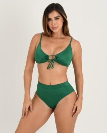 Set por piezas individuales de anudar con top básico color Verde Esmeralda (copia)
