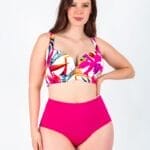 Vestido de baño dos piezas para gorditas fucsia