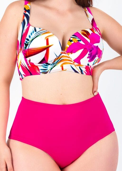 Vestido de baño dos piezas para gorditas fucsia