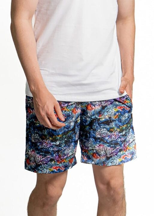 Pantaloneta de baño azul para hombre