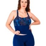 Vestido de baño tipo blusa tankini con cachetero estampado