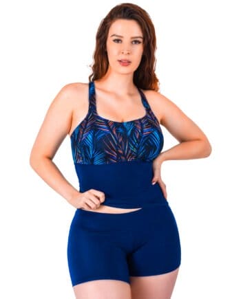 Vestido de baño tipo blusa tankini con cachetero estampado