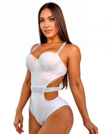 Trikini Mujer Tirantes Trenzados y Copas Realce | Traje de Baño de Moda Colombia