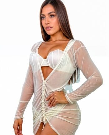 Set de baño 3 piezas marfil: top concha, panty levantacola y salida de baño ajustable