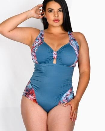 Vestido de Baño Entero Verde Marino Tallas Grandes | Copas Espuma + Soporte Firme | Elegancia y Confort