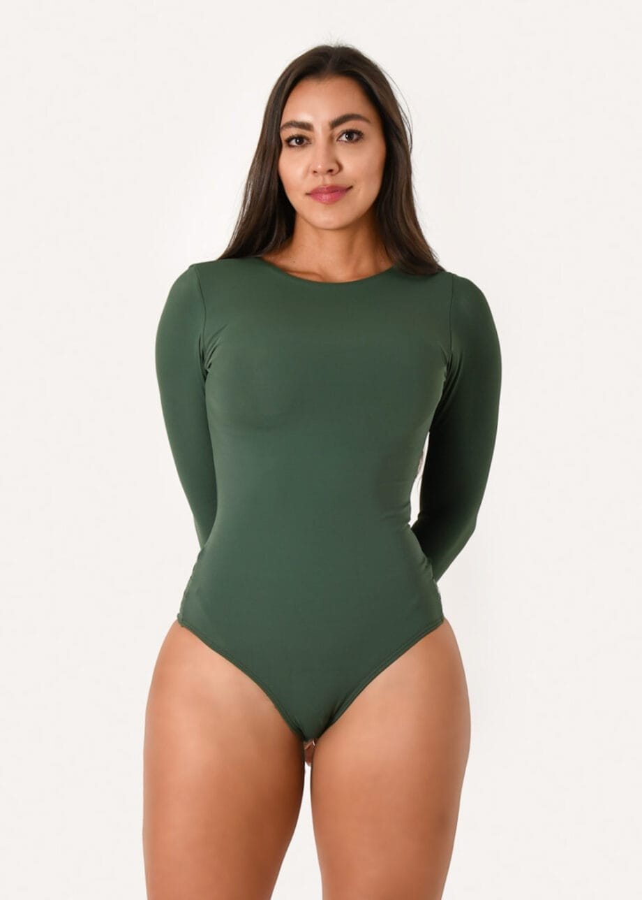 Vestido de Baño Manga Larga Verde