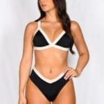 bikini Triángulo Negro con Sesgos