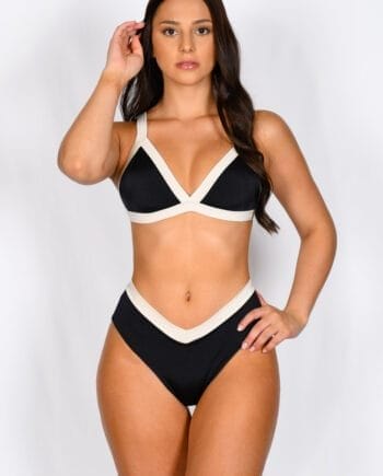bikini Triángulo Negro con Sesgos