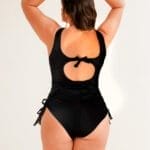 Vestido de baño entero negro con largo ajustable