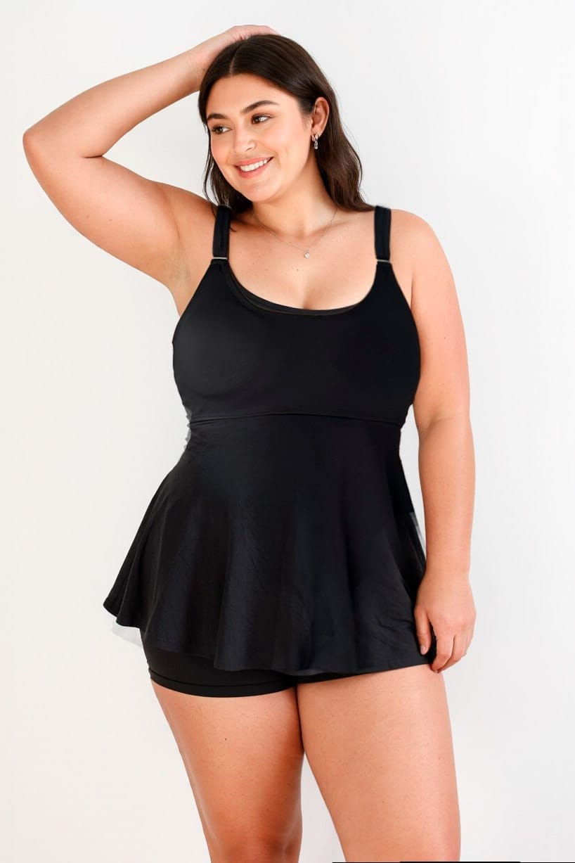 Vestido de baño tankini negro